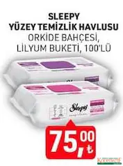 SLEEPY YÜZEY TEMİZLİK HAVLUSU 100'LÜ fiyat ve kampanya bilgisi